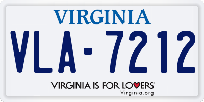 VA license plate VLA7212