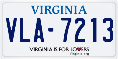 VA license plate VLA7213