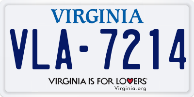 VA license plate VLA7214
