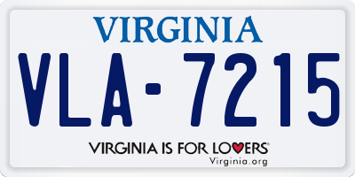 VA license plate VLA7215
