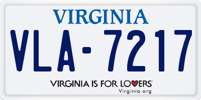 VA license plate VLA7217