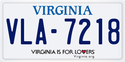 VA license plate VLA7218
