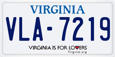 VA license plate VLA7219