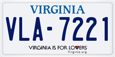 VA license plate VLA7221