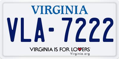 VA license plate VLA7222