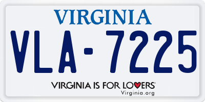 VA license plate VLA7225