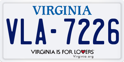 VA license plate VLA7226