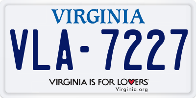 VA license plate VLA7227