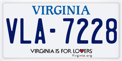 VA license plate VLA7228