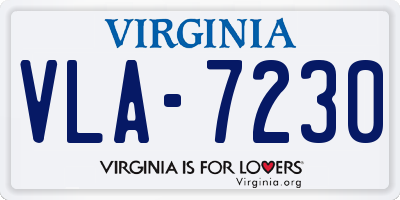 VA license plate VLA7230