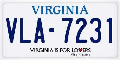 VA license plate VLA7231