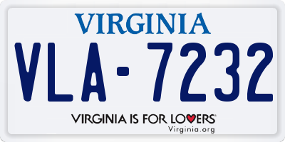 VA license plate VLA7232