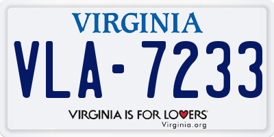 VA license plate VLA7233