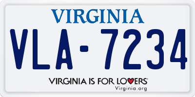 VA license plate VLA7234