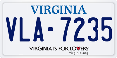 VA license plate VLA7235