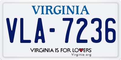 VA license plate VLA7236