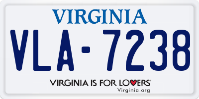 VA license plate VLA7238