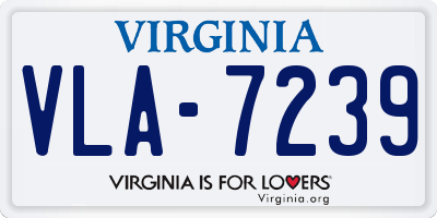VA license plate VLA7239
