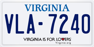 VA license plate VLA7240