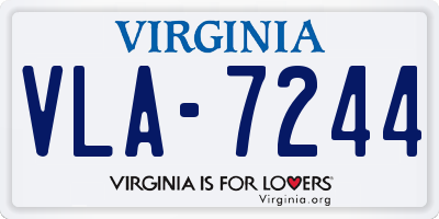 VA license plate VLA7244