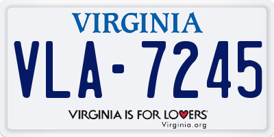 VA license plate VLA7245