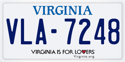 VA license plate VLA7248