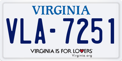 VA license plate VLA7251