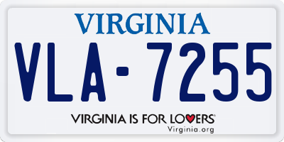 VA license plate VLA7255
