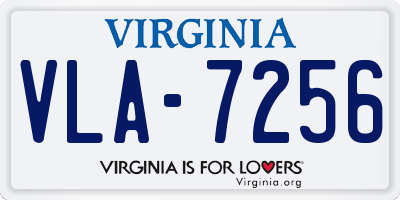 VA license plate VLA7256