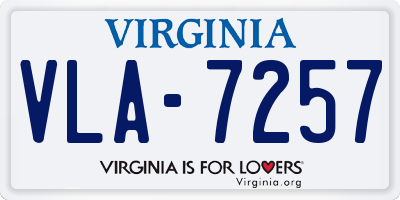VA license plate VLA7257