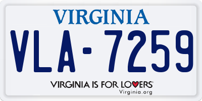 VA license plate VLA7259