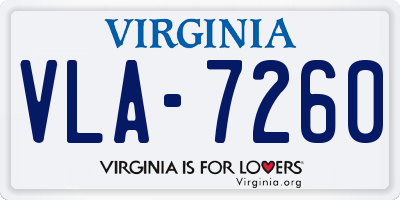 VA license plate VLA7260