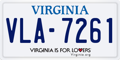 VA license plate VLA7261