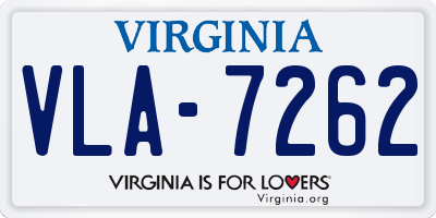 VA license plate VLA7262