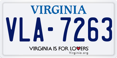 VA license plate VLA7263