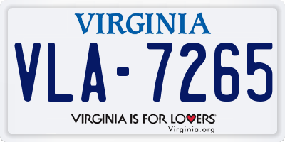 VA license plate VLA7265