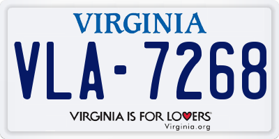 VA license plate VLA7268