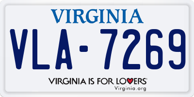 VA license plate VLA7269