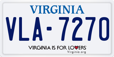 VA license plate VLA7270