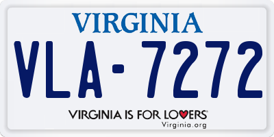 VA license plate VLA7272