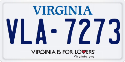 VA license plate VLA7273