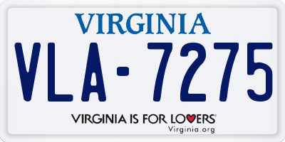 VA license plate VLA7275