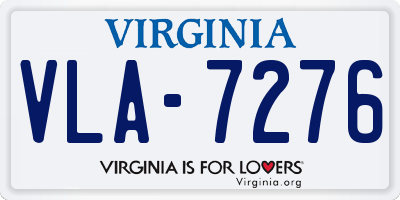 VA license plate VLA7276
