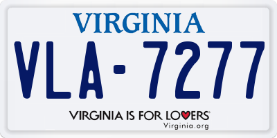 VA license plate VLA7277