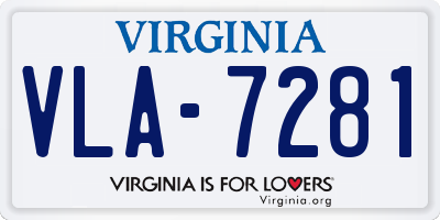 VA license plate VLA7281