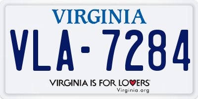 VA license plate VLA7284