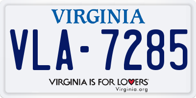 VA license plate VLA7285