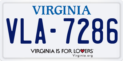 VA license plate VLA7286