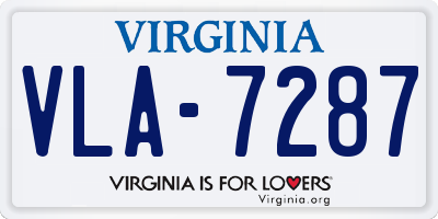 VA license plate VLA7287