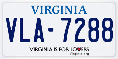 VA license plate VLA7288